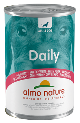 Almo Nature Daily Menù Cibo Umido Suino Per Cani Adulti Lattina