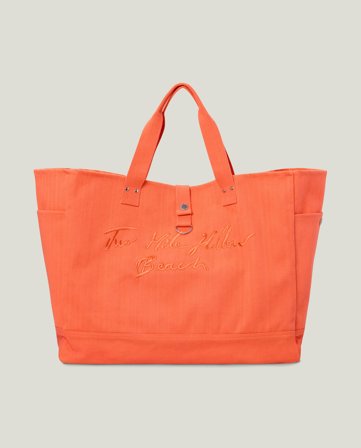 Lexington Herringbone beach bag, coral