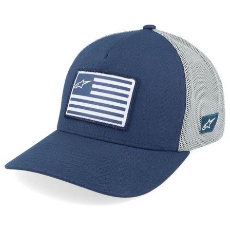 Alpinestars - Blå trucker Keps - Flag Hat Navy/Grey Trucker @ Hatstore