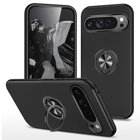 Google Pixel 9 / 9 Pro Case with magnetic rotary ring - Black