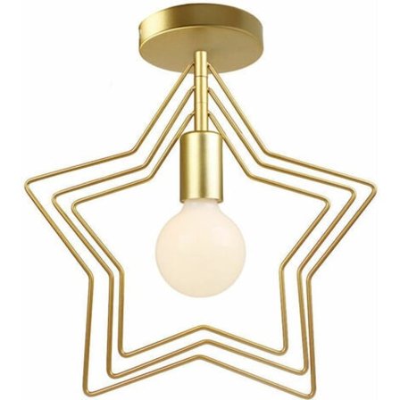 Moderne pentagonal taklampe i smijern, kreativ metall taklampe til soverom, stue, gull - gull