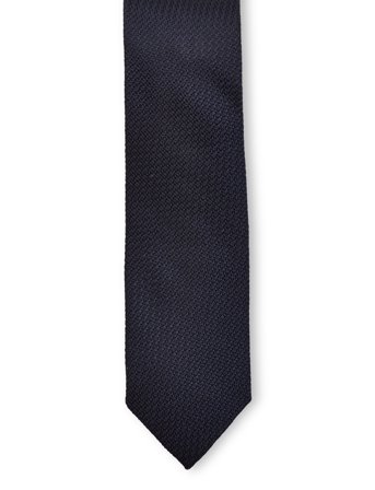AN IVY Dark Navy Grenadine Silk Tie - Navy - ONE SIZE