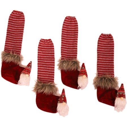 4 stk Julebordben Stolkledning, Julebordben Kledning, Nisse Stolkledning, Julebankett Lin Kledning Krakk