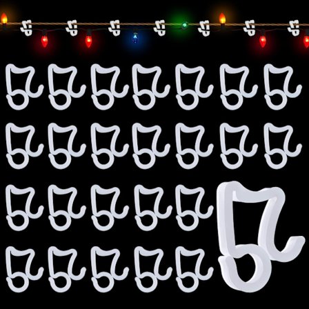 100 stk. Takrenne-kroker, Utendørs Lyslenke-klips, Takrenne-krans-hengere, Takrenne-kroker for Julepynt til Jul, Halloween, Fester