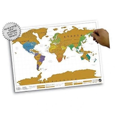 Reisekart - Skrap Verdens kartplakat med gaveeske - Maps International - 42*30cm (1 stk, blandede farger)