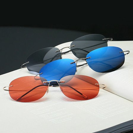 Mens Rimless Polarized Sunglasses Driving Ultralight Flexible Shades Glasses I