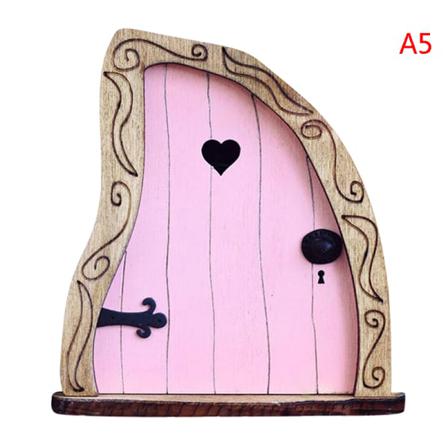 Trä Miniatyr Fairy Fönsterdörr Elf Hem Creative Yard Art Sc