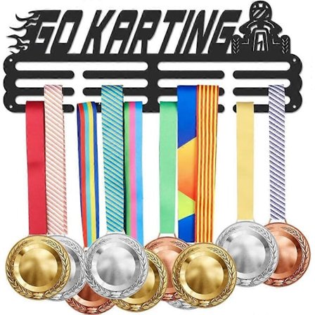 Kart Racing Medaljer Medalje Krog Display Go Karting Væghængt Stativ Priser Bånd Karts Holder Display Stativ Robust Motorsport Medalje Display 