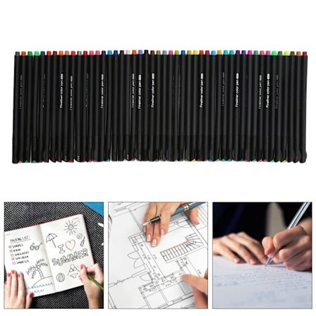 48-pack Fintuddade Pennor Ljusa Färger Konst Vattenfärg Målnings Penna Set Journalföring Ritning Filt Pennor Kontorsmaterial