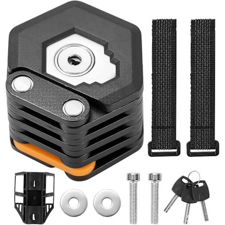 Bærbar cykellås Cykellås Foldbar kæde Legering Stål Foldbar lås med nøgler og låsebeslag til elektrisk scooter