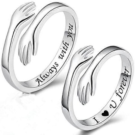 S925 Sterling Silver Kramring för Kvinnor Tonåringar Justerbar Ring