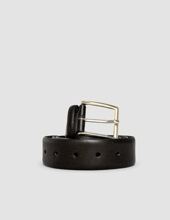 Shaping New Tomorrow - Elastic Leather Belt - Black - Herre - Størrelse 90