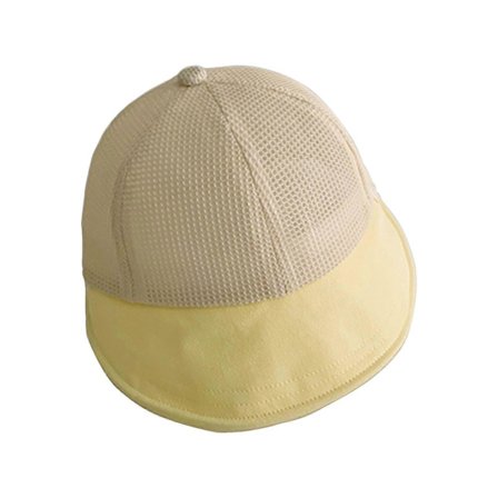 Trendy baseballcaps med netting for gutter og jenter, sommerhatt med solbeskyttelse, nettingcaps med fargematching, caps med skygge – gul