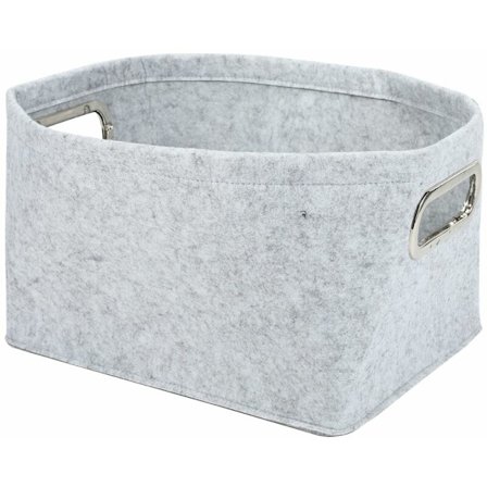 Fällbar förvaringskorg i filt, ljusgrå, sovrumsgarderob, kläder, smutsiga kläder, förvaring av diverse artiklar, böcker, mode, hemförvaring