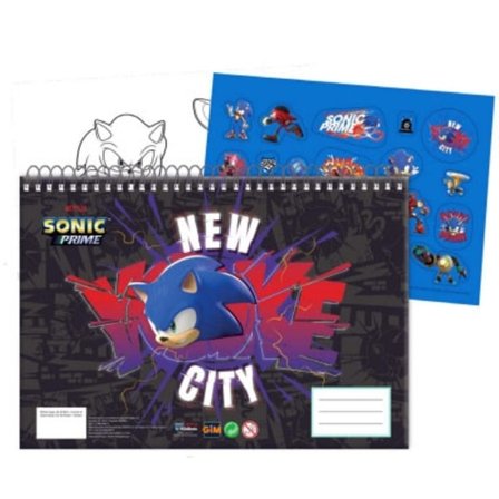 Sonic the Hedgehog A4 Spiral Skissblock med 40 Ark och Klistermärken - Skaffa Dig Sonic the Hedgehog