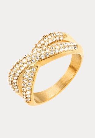 BY JOLIMA - Cross Ring - Gold - Accessoarer - - Bubbleroom