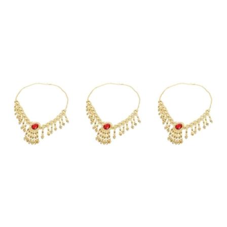 1/2/3/5 Dam 2 i 1 Halsband Huvudbonad Huvudkedja Belly Dance 3Set