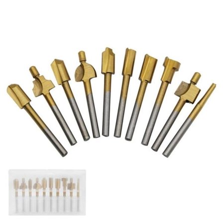 Fräsborrsats i höghastighetsstål för precisionsarbete - 10 delar