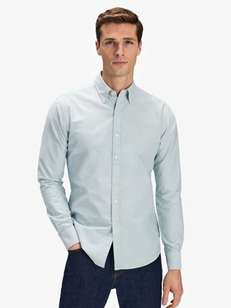 John Henric Men's Light Green Oxford Shirt Size 42