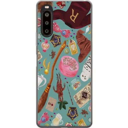 Yhteensopiva Puhelinkuori Sony Sony Xperia 10 II Maaginen kuvaus velhon sauva, hatun ja mielikuvituksellisten esineiden kanssa leikkisässä satumaise