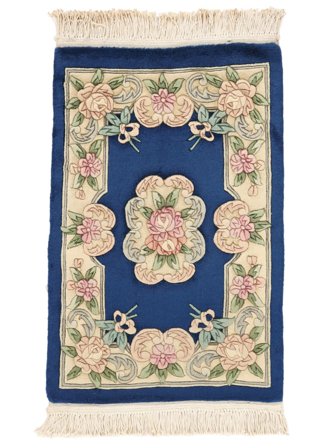 60X90 Tapis D'orient Chinois 90 Line Beige/Bleu Foncé (Laine, Chine)