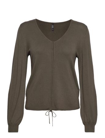 Onlvivi Ls V-Neck Ruched Pullover Cs Knt Pullover Grønn ONLY