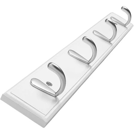 Veggmontert kleskrok, 4 kroker aluminiumslegering kleshenger stativ kåpe hatt kleskrok vegg klesstativ kroker sølv