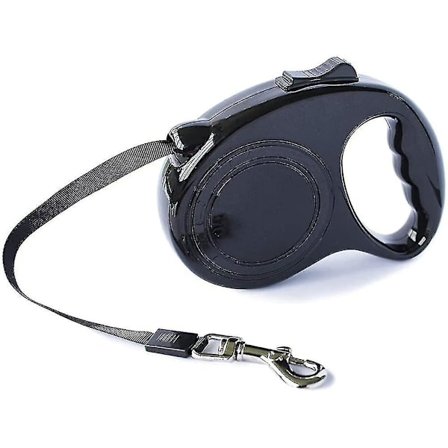 Hundkoppel Förlängbart koppel för medelstora och små hundar Indragbart 5 meter Svart1st-svart
