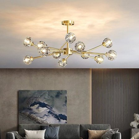 LED-riipusvalaisin kattokruunu kultakristalli 6 päätä ainutlaatuinen