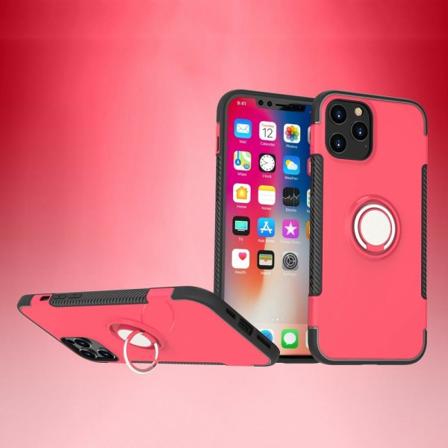 Iphone 12 Pro Max - Ring Skal - Röd Red Röd
