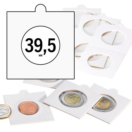 Leuchtturm MATRIX hvide mynthållare til mønt Ø 39,5 mm - 100 stk.