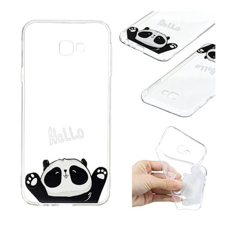Samsung Galaxy J4 Plus (2018) silikooni muovinen pehmeä kuviollinen takasuoja kuori - Hello Panda