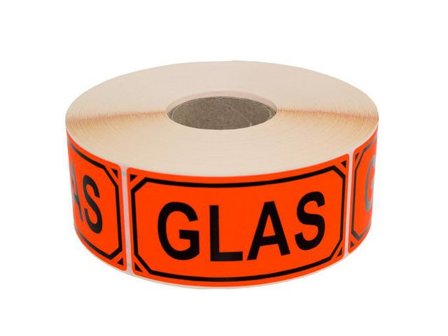 Varningsetikett Glas text 1000/rl - Lyreco - Emballage och lagerutrustning > Etiketter och godsmärkning > Specialetiketter