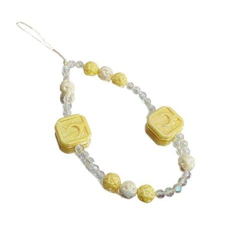 Iøjnefaldende mobiltelefonkæde, håndlavet perlebesat mobiltelefon snor til kvinder piger telefonrem smykker faldsikker(h})