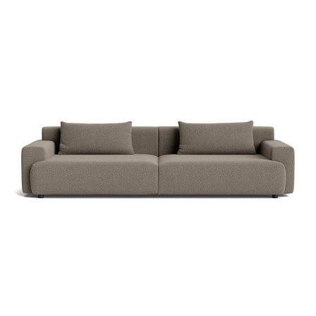 Tramonto 3 personers sofa - Nordic Grå - 280x103x82cm - Slidstærk Stof Sofa med Massiv træramme, PU Skum & Krydsfiner - Komfortabel 3 Personers Sofa