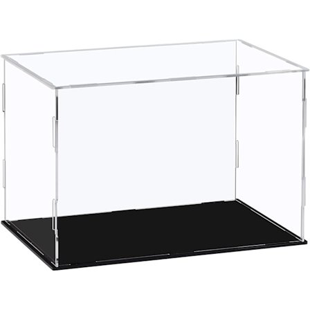 Akryl Displayboks, Klar Akryl Displaykube til Samlefigurer - Sort, 30x20x20cm (11.8x7.9x7.9 tommer)