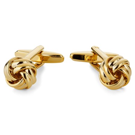 Spinki do mankietów w kształcie węzła w kolorze złotym dla mężczyzn