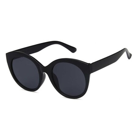 Pyöreät mustat aurinkolasit retro cateye
