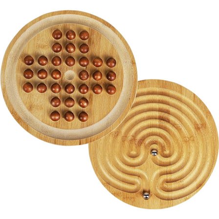 Tre i ett spill sjakk labyrint spill - Klassisk enspiller brettspill 25cm 9.8" kuler - Balanse et