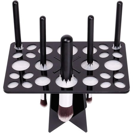 Borsttorkställ Akryl Borstorganisatör Kosmetisk Förvaring Sminkborstar Torkställ/Förvaring/Display Sminkförvaringsfodral (Svart)