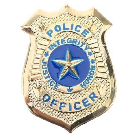 Dekorativ Politi Badge Brosche Ornament Metal Politi Cosplay Politi Badge Pin (7.50X5.50X0.50CM, multi-farvet)