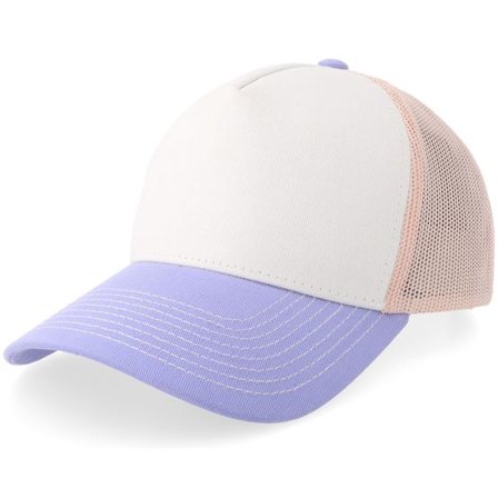 Equip - Vit trucker Keps - White/Pink/Lavender A-frame Trucker @ Hatstore