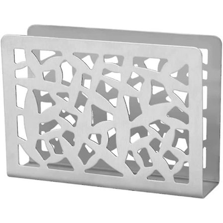 Servetthållare Ihålig Design Rostfritt Stål Frittstående Pappershållare Matbord Bänkskiva Servetthållare