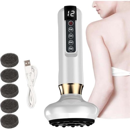 Anti Cellulite Massasje Cupping, 12-Nivå Justerbar Håndholdt Kroppsfett Massasjeapparat, For Mage Lår (Hvit)