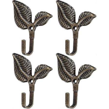 Verhotupsunpidike Koukku Metalli Vintage Tupsu Verhonpidike Ripustuskoukku Seinäkoukku Vaatekoukku, 4 kpl:n setti, Pronssinvärinen