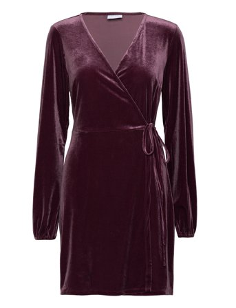 Vila | Vikatja L/S Short Velvet Wrap Dress/Ka | XS