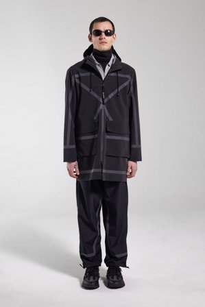 Stockholm Tape Matte Raincoat Black