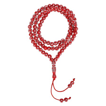 Muslimske rosenkransperler islamisk tilbedelsesbønneværktøj 99 korn harpiksforgyldning religiøs artikelrød