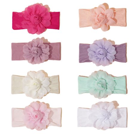 8 kpl Kukkapanta vauvalle, pehmeät joustavat taaperoiden hiuspannat, kukkakuvioiset hiuspannat, hiustarvikkeet vastasyntyneille taaperoille, vauvoille