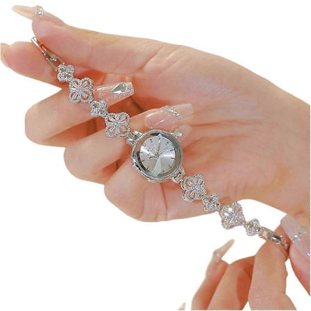 BS Bee Sister FA1676 Luksuriøst Dameur Kløver Lykke Zirkon Ur Til Kæreste Sølv